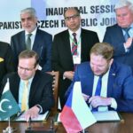 Muhammad Humair Karim, Special Secretary Ministry of Economic Affairs, and David Muller, Director General at the Czech Republic's Ministry of Industry and Trade, signing the protocols after the completion of first Joint Commission Meeting in federal capital