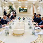 Chairman Senate of Pakistan, Syed Yousuf Raza Gillani, met with Her Excellency Sahiba Gafarova, Chair of the Milli Majlis (Parliament) of Azerbaijan, on the sidelines of the 150th Assembly of the Inter-Parliamentary Union (IPU), During the meeting Senator Sarmad Ali and Senator Zeeshan khanzada were also present