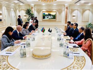 Chairman Senate of Pakistan, Syed Yousuf Raza Gillani, met with Her Excellency Sahiba Gafarova, Chair of the Milli Majlis (Parliament) of Azerbaijan, on the sidelines of the 150th Assembly of the Inter-Parliamentary Union (IPU), During the meeting Senator Sarmad Ali and Senator Zeeshan khanzada were also present