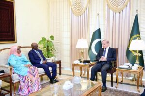 Minister for Foreign Affairs and International Cooperation of the Republic of Rwanda, Amb. Olivier J.P Nduhungirehe called on Prime Minister Muhammad Shehbaz Sharif.