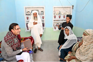 Chairman Pakistan People’s Party Bilawal Bhutto Zardari visits houses being built under Sindh Peoples Housing for flood-affected people at village Nachanpur