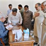 Defense Minister Khawaja Muhammad Asif is listening to the issues of the public at his residence