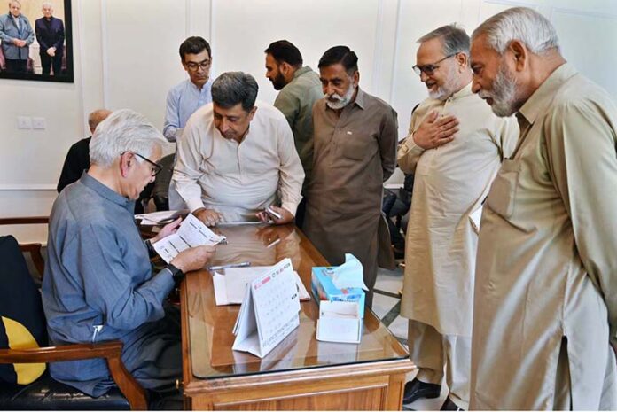 Defense Minister Khawaja Muhammad Asif is listening to the issues of the public at his residence