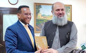 Federal Minister for Commerce Jam Kamal Khan meets Ethiopian Ambassador Dr. Jemal Beker in Islamabad to review preparations for Pakistan's upcoming Single Country Exhibition in Addis Ababa - reaffirming shared commitment to deepening trade and economic ties between the two nations in federal capital.