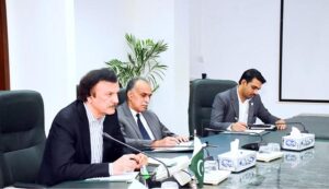 Special Assistant to the Prime Minister, Mr. Haroon Akhtar Khan, chairs a meeting with representatives of the Furniture Manufacturers Association at the Ministry of Industries and Production in federal capital