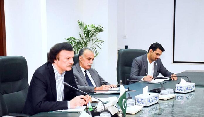 Special Assistant to the Prime Minister, Mr. Haroon Akhtar Khan, chairs a meeting with representatives of the Furniture Manufacturers Association at the Ministry of Industries and Production in federal capital