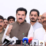 Governor Khyber Pakhtunkhwa Faisal Karim Kundi talking to media persons during his visit to attend the 46th martyrdom anniversary of Shaheed Zulfiqar Ali Bhutto at Garhi Khuda Bakhsh