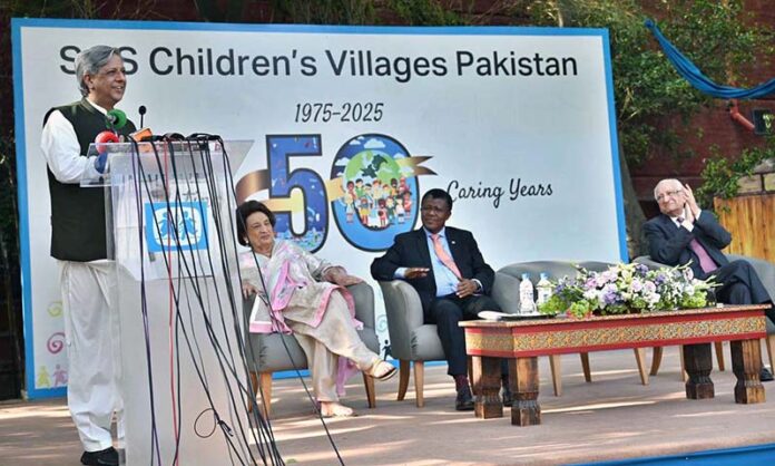 Federal Minister for Law and Justice, Azam Nazeer Tarar, addresses the 50th anniversary of the SOS Children's Villages Pakistan