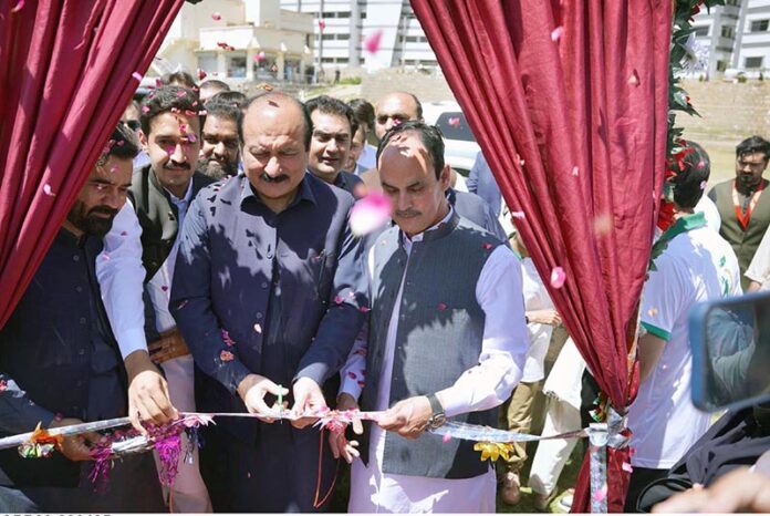Chairman Prime Minister's youth programme Rana Mashhood Ahmed Khan inaugurating the Prime Minister's talent hunt boxing trial nationwide at university of swat