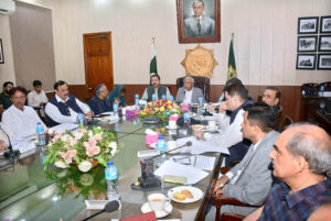Chairman National Assembly Standing Committee on Railways Rai Hassan Nawaz Khan chairing a meeting of the committee