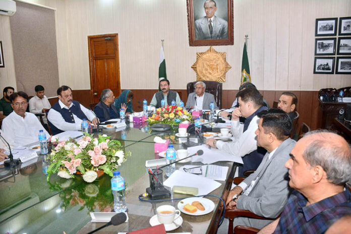 Chairman National Assembly Standing Committee on Railways Rai Hassan Nawaz Khan chairing a meeting of the committee