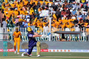 Quetta Gladiators bowler Muhammad Amir appealing for catch of Peshawar Zalmi batter Babar Azam during the Pakistan Super League (PSL) Twenty20 cricket match between Quetta Gladiators and Peshawar Zalmi at the Rawalpindi Cricket Stadium.