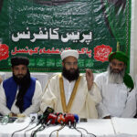 Chairman Pakistan Ullema Council, Maulana Tahir Mehmood Ashrafi addressing a press conference at Maaz bin Jabal (Markazi Jamia Masjid) I-8/3