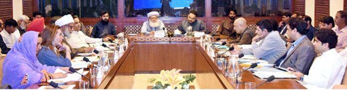 Senator Atta ur Rehman, Chairman Senate Standing Committee on Religious Affairs and Inter-Faith Harmony presiding over a meeting of the committee at Parliament House