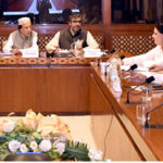 Senator Sardar Al Haj Muhammad Umer Gorgaij, Chairman Senate Standing Committee on poverty alleviation & social safety presiding over a meeting of the Committee at Parliament House in the federal capital