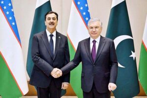 The Chairman Senate of Pakistan, Syed Yousaf Raza Gilani, met with the President of the Republic of Uzbekistan, His Excellency Mr. Shavkat Mirziyoyev, on the sidelines of the 150th Assembly of the Inter-Parliamentary Union (IPU).