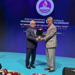 Mr. Kadir Özkaya, President Constitutional Court of the Republic Turkiye presented souvenir to Hon'ble Mr. Justice Yahya Afridi during 63rd Anniversary Ceremony of the Constitutional Court of Turkiye