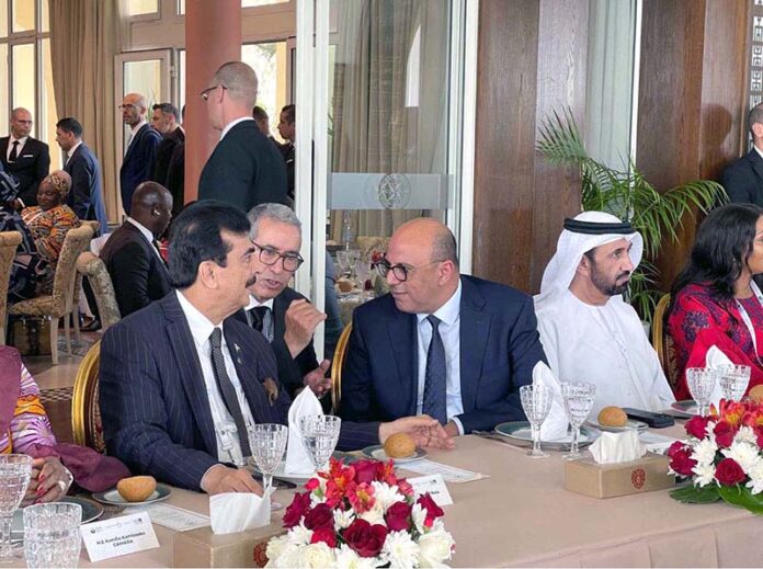 Chairman Senate of Pakistan, Syed Yousuf Raza Gillani and his delegation attended a lunch hosted by the President of the House of Councilors of Morocco, Mohamed Ould Rachid in honor of delegates from 31 countries participating in the South-South Parliamentary Dialogue Forum in Rabat