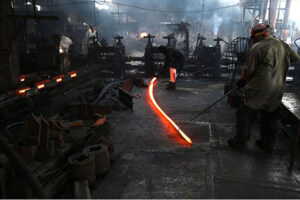 Labourers work at an iron factory in industrial area as world celebrate the International Labor Day. A celebration all over the global to pay tribute to those who laid down their lives in Chicago in 1886 for the rights of laborers with the theme of Uniting Workers for Social and Economic Advancement. It was in 1972 when Pakistan,s first labor policy was devised and May 1st was officially declared as a holiday. Pakistan,s labor constitutes without doubt the most miserable community in the country. Labor Day is an annual holiday celebrated all over the world on May 01 that resulted from efforts of the labor union movement, to celebrate the economic and social achievements of workers