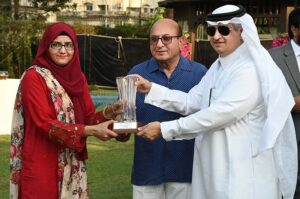 H.E. Ambassador of Saudi Arabia Nawaf bin Saeed Al-Maliki and CEO of Attock Group of Companies Shoaib A. Malik visit and appreciate the flower display at the 76th Annual Flower Show 2025 organized by Attock Oil Group at Morgah Club