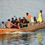 Visitors enjoying boat ride on the 3rd day of Eid-ul-fitr celebrations in River Indus