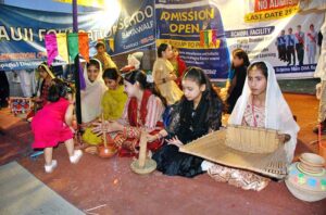 Students performing in the cultural show at the Spring Festival 2025.