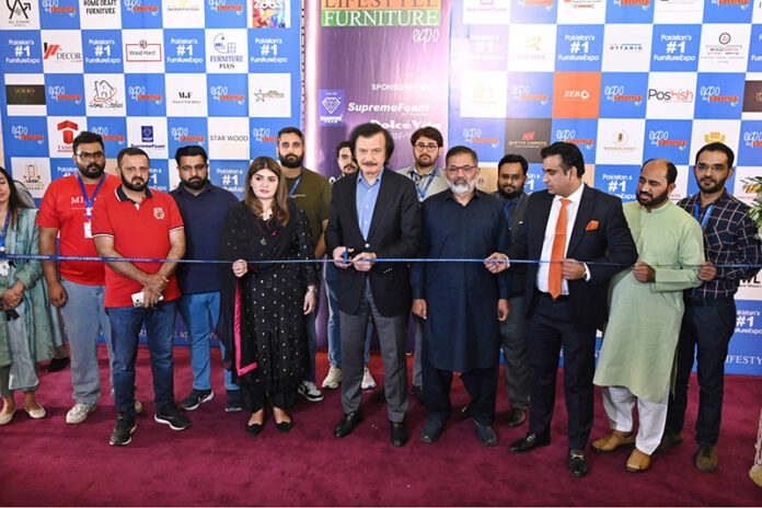 Special Assistant to the Prime Minister, Haroon Akhtar Khan, inaugurates the Furniture Expo with a ribbon-cutting ceremony at a local hotel in Islamabad