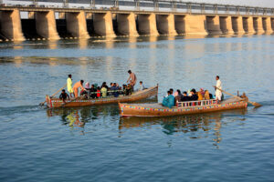 Visitors enjoying boat ride on the 3rd day of Eid-ul-fitr celebrations in River Indus