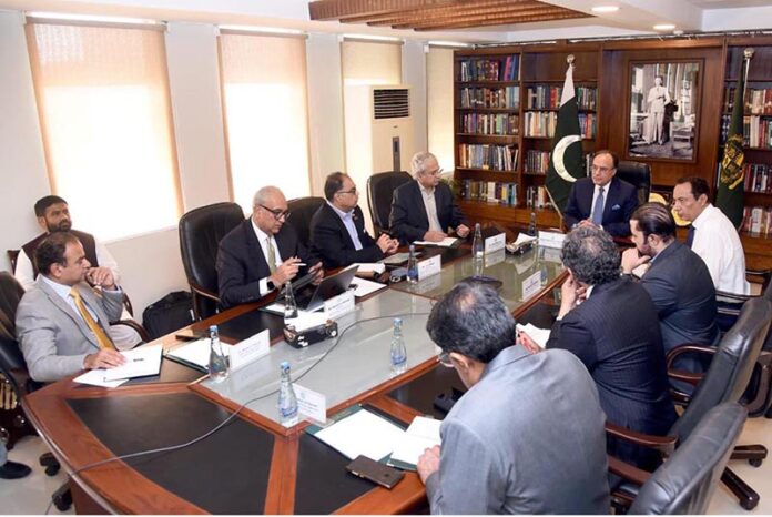 Federal Minister for Finance and Revenue Senator Muhammad Aurangzeb chairs a high-level meeting on priority sector lending with senior officials from SBP, PBA, and leading banks