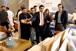 Special Assistant to the Prime Minister, Haroon Akhtar Khan, inaugurates the Furniture Expo with a ribbon-cutting ceremony at a local hotel in Islamabad