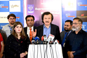 Special Assistant to the Prime Minister, Haroon Akhtar Khan, inaugurates the Furniture Expo with a ribbon-cutting ceremony at a local hotel in Islamabad