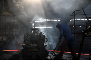 Labourers work at an iron factory in industrial area as world celebrate the International Labor Day. A celebration all over the global to pay tribute to those who laid down their lives in Chicago in 1886 for the rights of laborers with the theme of Uniting Workers for Social and Economic Advancement. It was in 1972 when Pakistan,s first labor policy was devised and May 1st was officially declared as a holiday. Pakistan,s labor constitutes without doubt the most miserable community in the country. Labor Day is an annual holiday celebrated all over the world on May 01 that resulted from efforts of the labor union movement, to celebrate the economic and social achievements of workers