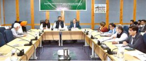 Senator Abdul Shakoor Khan, Chairman Senate Functional Committee on Government Assurances presiding over a meeting of the committee at Parliament Lodges