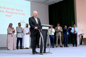 Ambassador Faisal Niaz Tirmizi, Pakistan’s Envoy to the United Arab Emirates addresses students during his visit to the Pakistan Education Academy (PEA) and English Language Private School (ELPS)