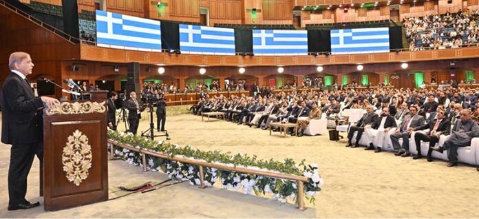 Prime Minister Muhammad Shehbaz Sharif addressing Overseas Pakistanis Convention