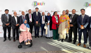 Minister of state for national health services Dr mukhtar Bharath addressing the Third Global Disability Summit (GDS) kicked off in Berlin