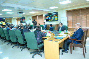 Prime Minister Muhammad Shehbaz Sharif meeting with the officers at the newly established unit spearheading reforms during his visit to FBR Headquarters.