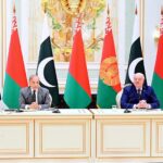 President of Belarus H.E. Aleksandr Lukashenko and Prime Minister Muhammad Shehbaz Sharif in a Joint Press Stakeout