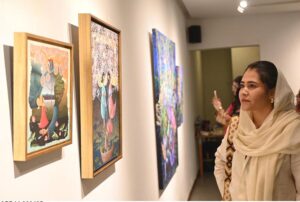 Visitors viewing the photo exhibition 'The Quiet Storm'—a powerful group show featuring seven visionary artists whose works reflect subtle intensity and precision, at Tanzara Gallery, Saidpur Village