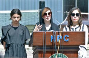 Chairperson Peace and Culture Organisation and wife of Jailed Kashmiri Hurriyat Leader Mohammad Yasin Malik Ms. Mushaal Hussein Mullick addresses press talk on False Flag Pahalgam Terror Attack in Indian Illegally Occupied Kashmir (IIOJK) at National Press Club
