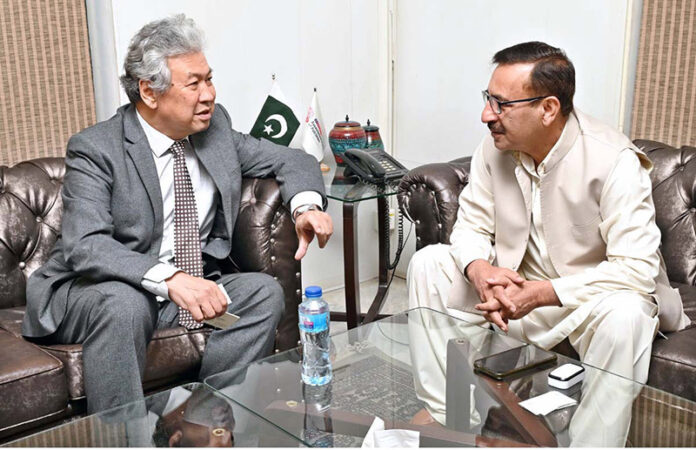 Ambassador of Kyrgyz Republic, Avazbek Atakhanov meets Managing Director Associated Press of Pakistan, Muhammad Asim Khichi during his visit to APP Headquarters