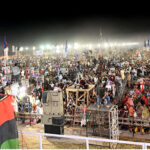 Chairman Pakistan People’s Party, Bilawal Bhutto Zardari addresses a public gathering near Rohri Interchange