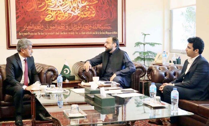 Federal Minister for Overseas Pakistanis and Human Resource Development Chaudhry Salik Hussain met with Ambassador of Pakistan to South Africa Malik Muhammad Farooq in federal capital