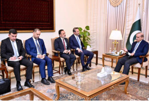 Prime Minister Muhammad Shehbaz Sharif meeting with Mr. Alparslan Bayraktar, Minister for Energy and Natural Resources of the Republic of Turkiye.