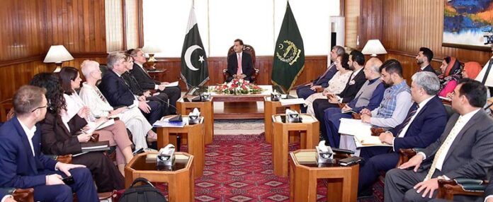 Speaker National Assembly Sardar Ayaz Sadiq in a meeting with EU Parliamentary delegation led by Mr. Serban Dimitrie Sturdza (ECR Romania) Chair of the Delegation for Relations with Countries of South Asia at Parliament House