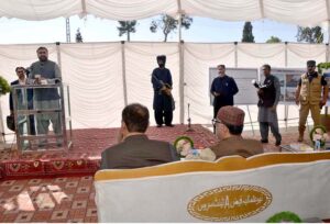 Balochistan Chief Minister Mir Sarfraz Bugti along with provincial ministers inaugurating clearing aligning & Reconstruction of Sariab Road Quetta.