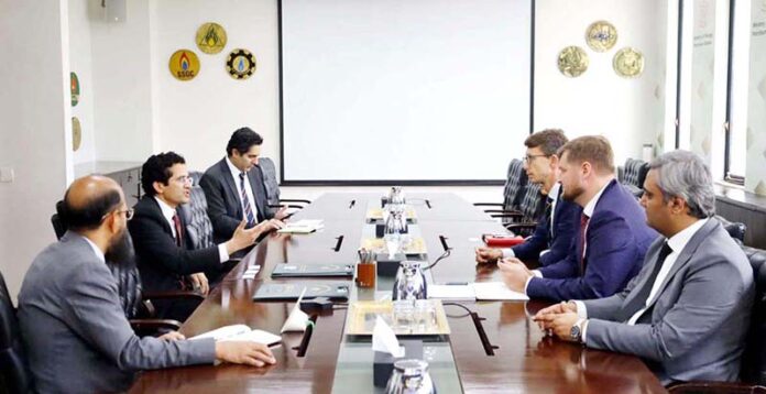 A delegation from Danish Company FLSmidth calls on Petroleum Minister Ali Pervaiz Malik
