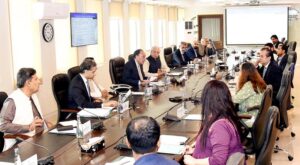 Finance Minister Senator Muhammad Aurangzeb chairs a high-level meeting on the Social Impact Financing Framework at the Finance Division