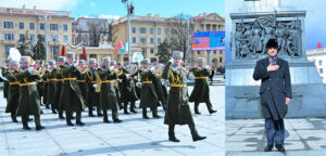 Prime Minister Muhammad Shehbaz Sharif inspects Guard of Honour at Victory Monument