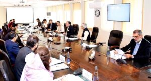 Finance Minister Senator Muhammad Aurangzeb chairs a high-level meeting on the Social Impact Financing Framework at the Finance Division